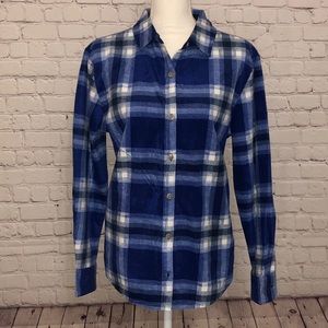 Lee Plaid Flannel Blue Shirt, sz M